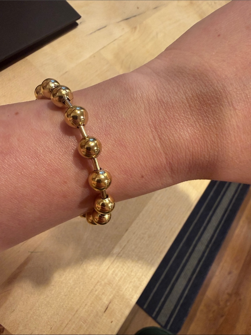 Plunder Gold Beaded Connector Bracelet Ring - Picture 2 of 6